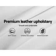 Artiss TIYO King Single Size Gas Lift Bed Frame Base With Storage Mattress White Leather