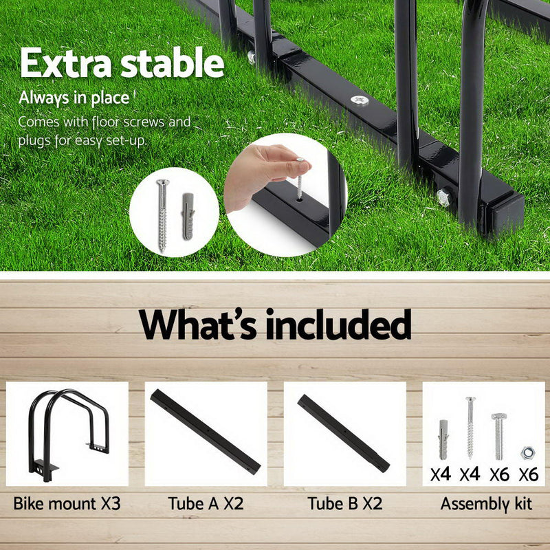 Portable Bike Parking Rack Bicycle Instant Storage Stand - Black