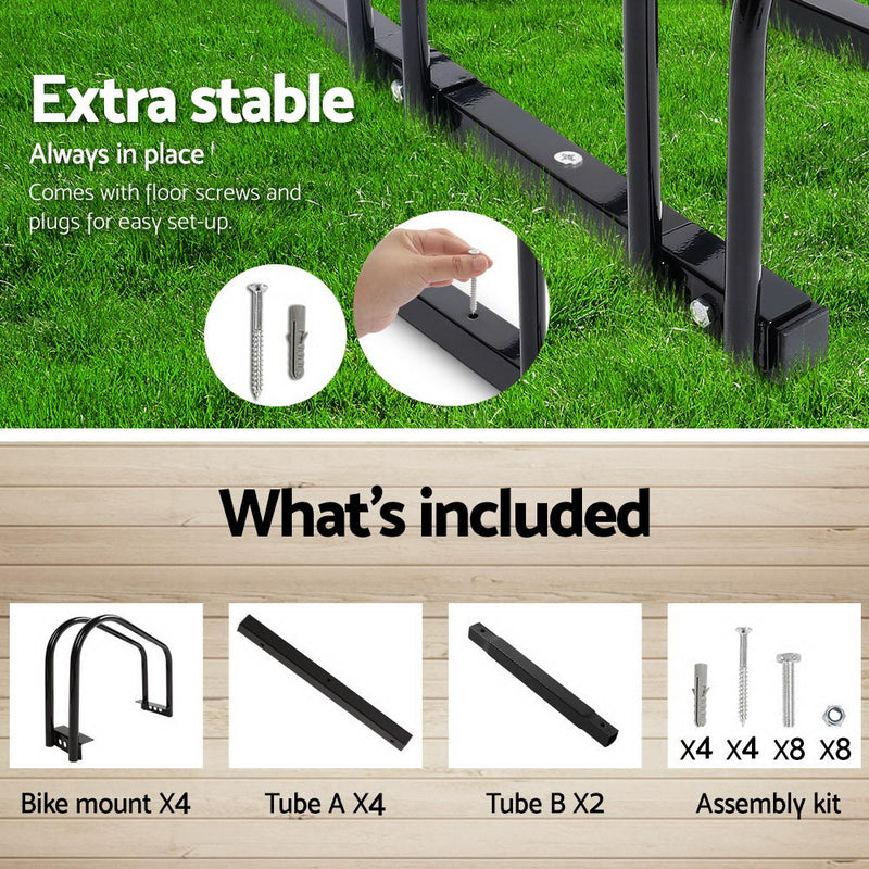 Portable Bike Parking Rack Bicycle Instant Storage Stand - Black