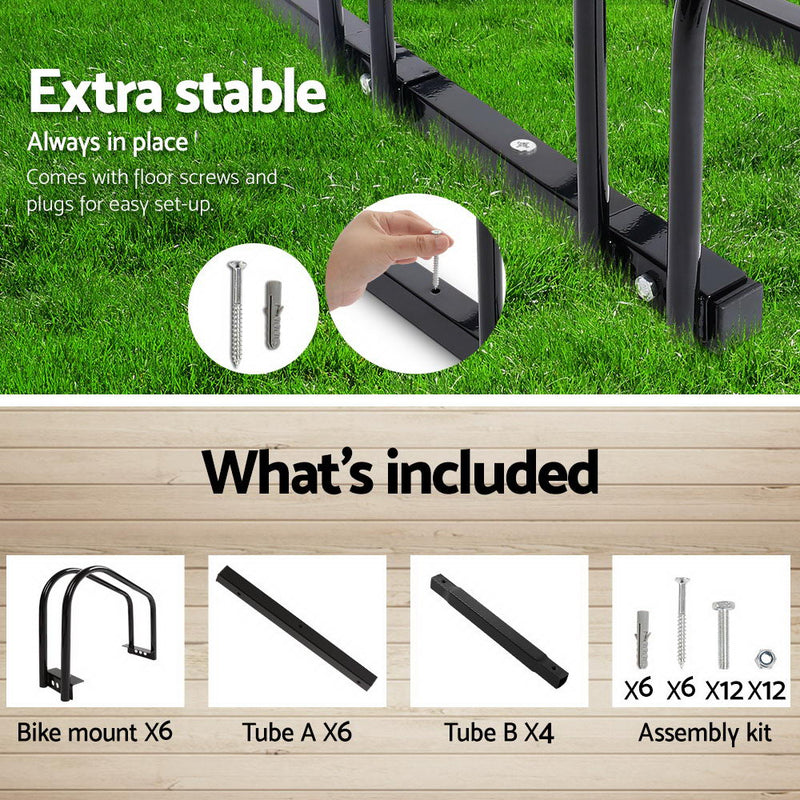 Portable Bike Parking Rack Bicycle Instant Storage Stand - Black