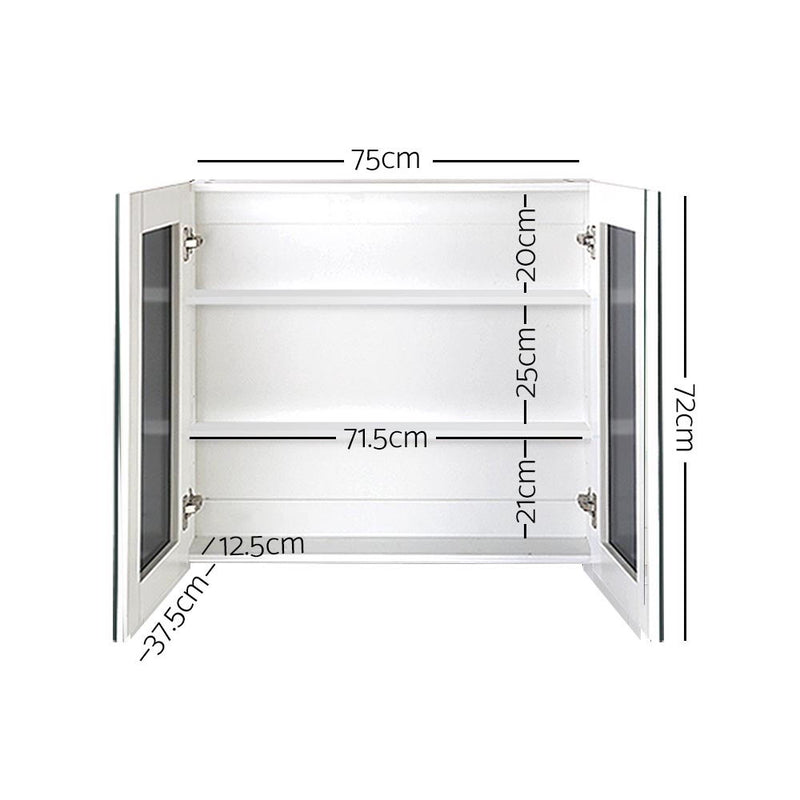 Cefito Bathroom Vanity Mirror With Storage Cabinet - White