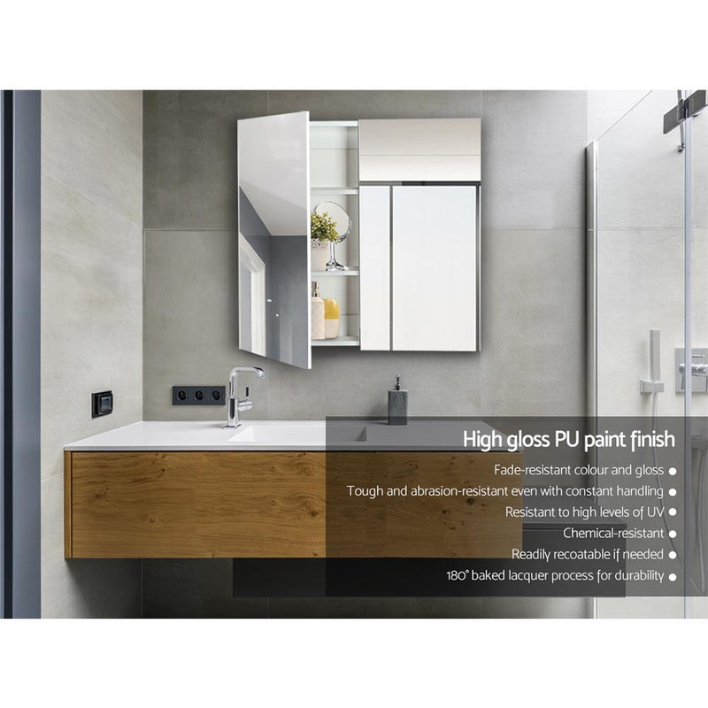 Cefito Bathroom Vanity Mirror With Storage Cabinet - White