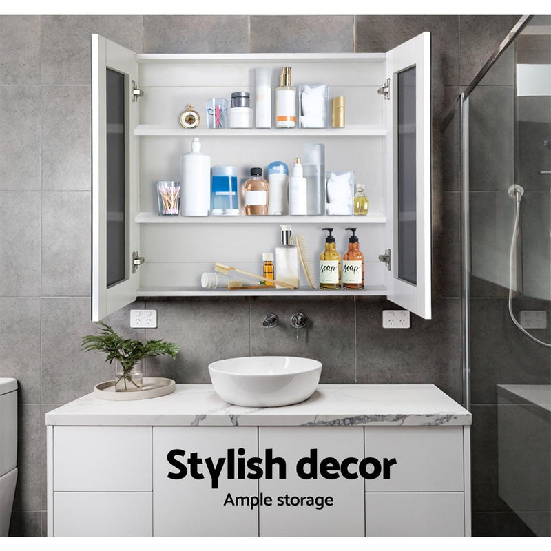 Cefito Bathroom Vanity Mirror With Storage Cabinet - White