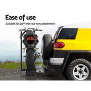 Giantz Motorcycle Carrier 2 Arms Rack Ramp Motorbike Dirt Bike 2"Hitch Towbar