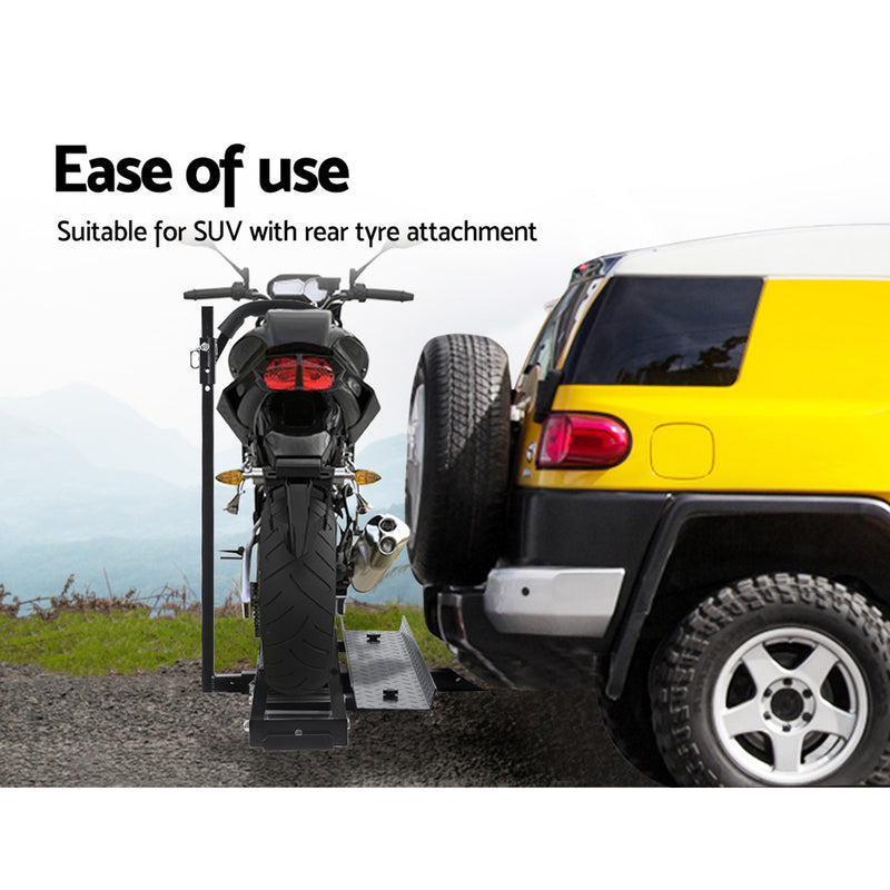 Giantz Motorcycle Carrier 2 Arms Rack Ramp Motorbike Dirt Bike 2"Hitch Towbar