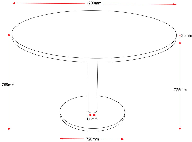 Rapidline Disc Base Round Table