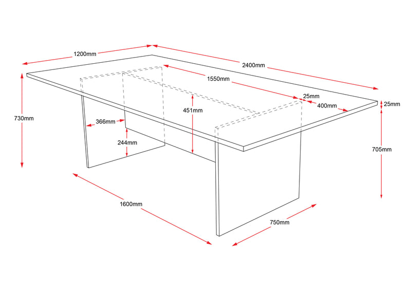Rapidline Manager Boardroom Table with Ironstone Base