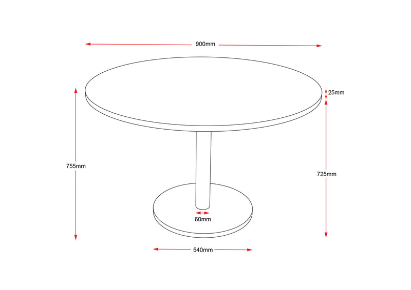 Rapidline Disc Base Round Table