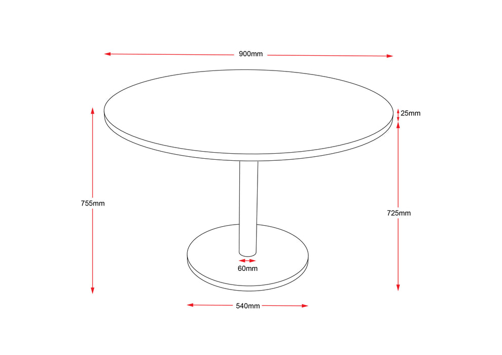 Disc Base Round Table Beech