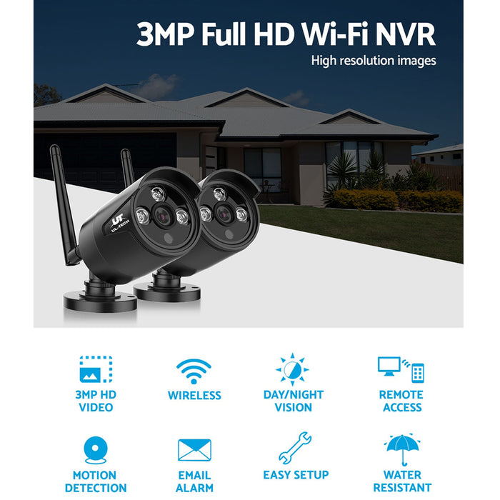 UL-tech Wireless CCTV System 2 Camera Set For DVR Outdoor Long Range 1080P