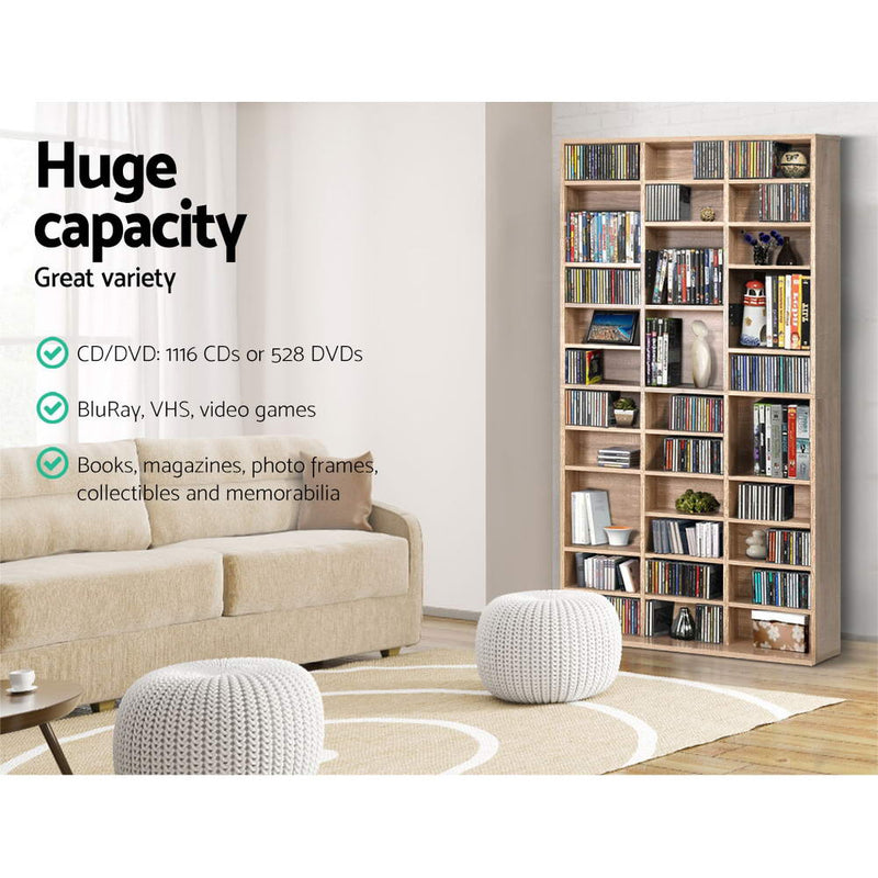 Artiss 528 DVD 1116 CD Storage Shelf Media Rack Stand Cupboard Book Unit