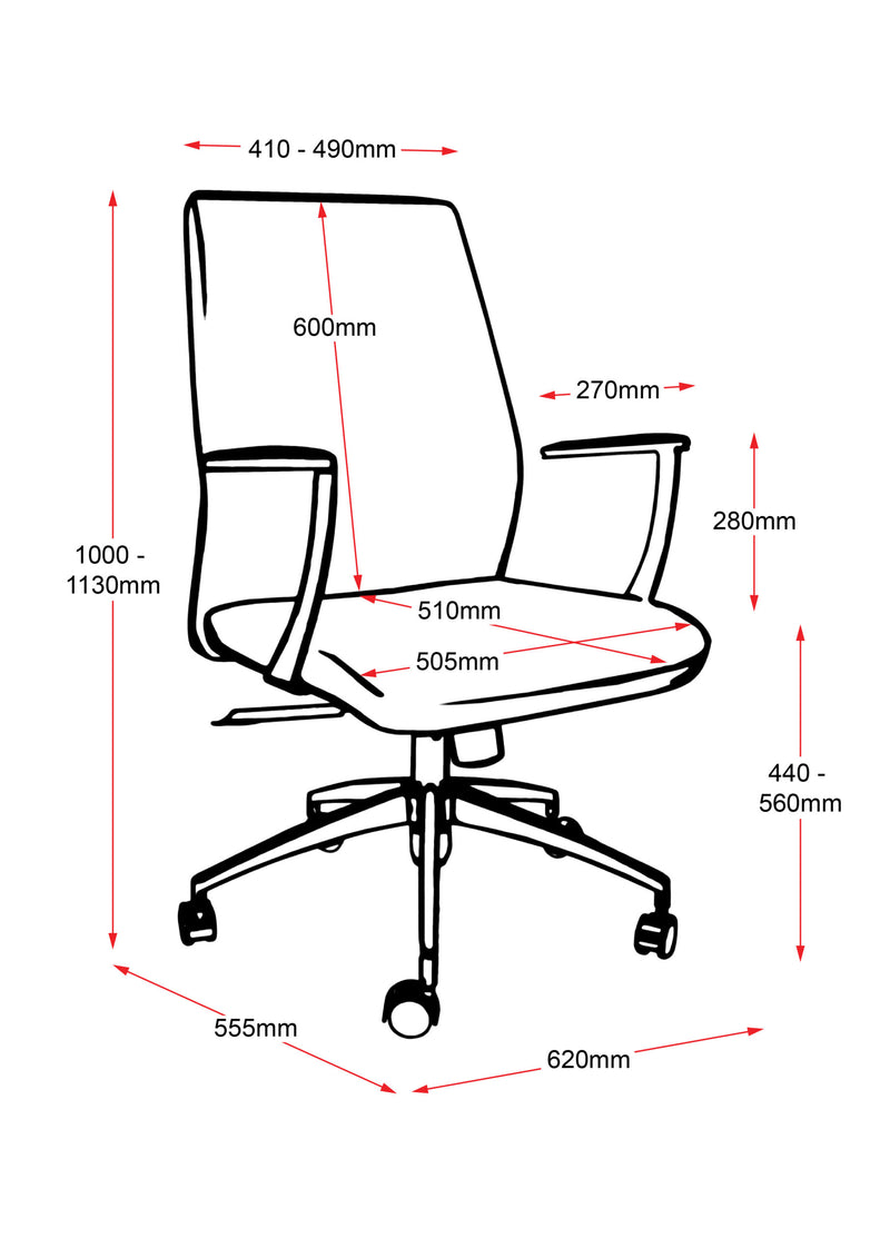 Rapidline Slimline Executive Chair With Medium Back