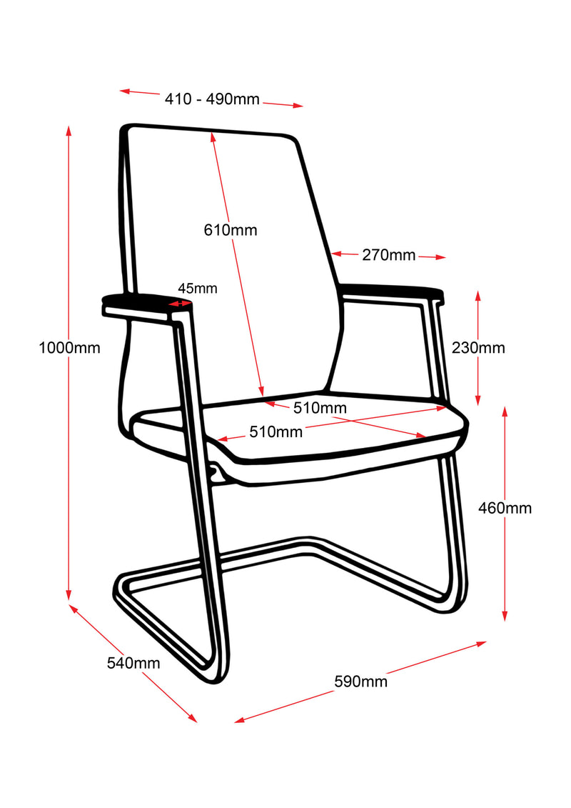 Rapidline Slimline Executive Visitor Chair
