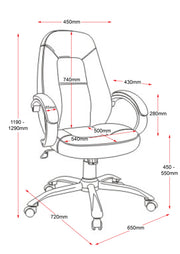 Rapidline Executive High Back Chair With Fabric Inlay For Extra Comfort