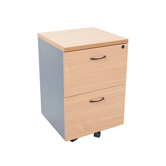 Rapidline Mobile Pedestal 2 File Drawers Beech