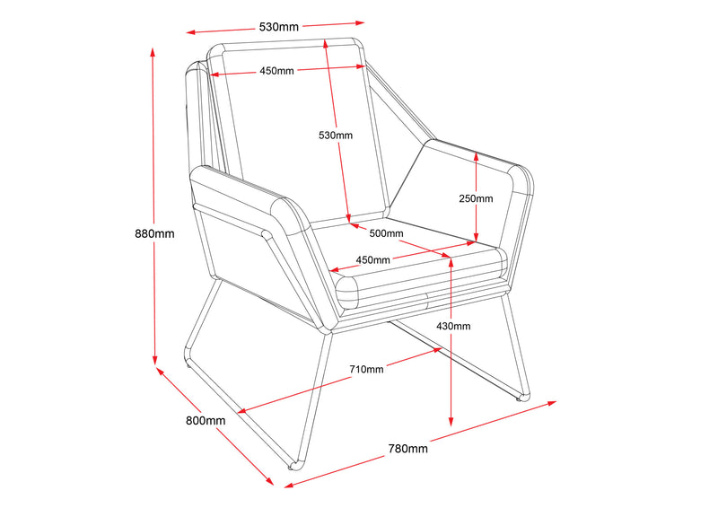 Rapidline Lounge Arm Reception or Visitor Chair With Fabric Upholstrey