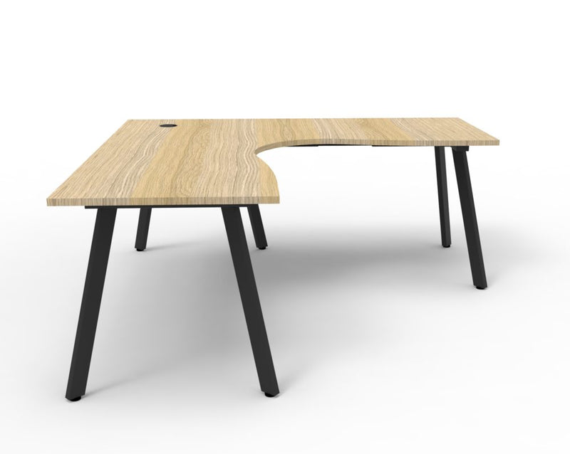 Rapidline Eternity Corner Office Desk Natural Oak Black