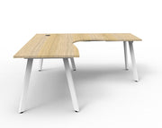 Rapidline Eternity Corner Office Desk Natural Oak White