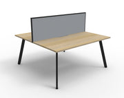 Rapidline Eternity Double Sided Workstation With Screens Natural Oak Black