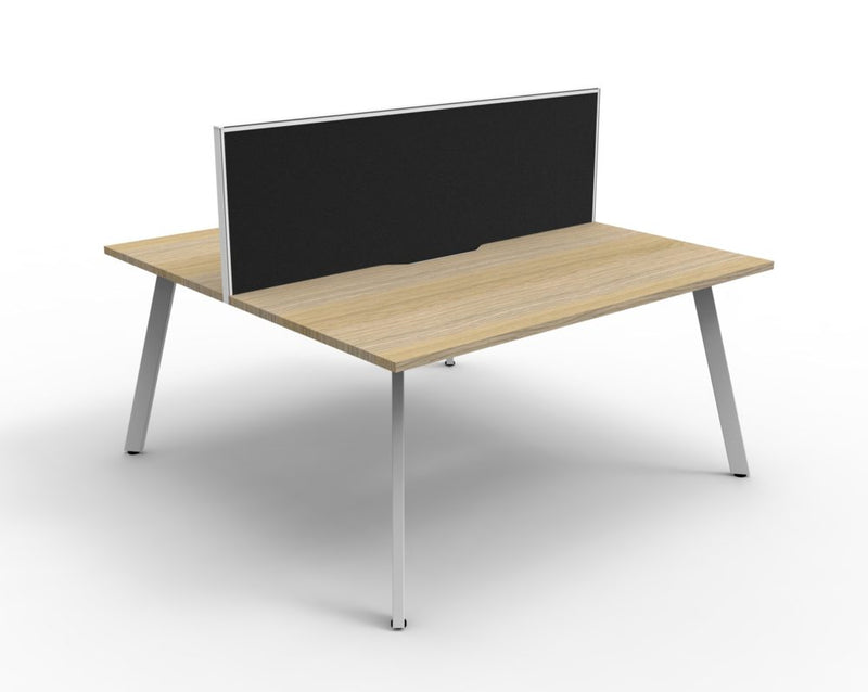 Rapidline Eternity Double Sided Workstation With Screens Natural Oak White