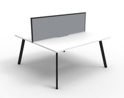 Rapidline Eternity Double Sided Workstation With Screens White Black
