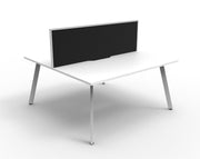 Rapidline Eternity Double Sided Workstation With Screens White White