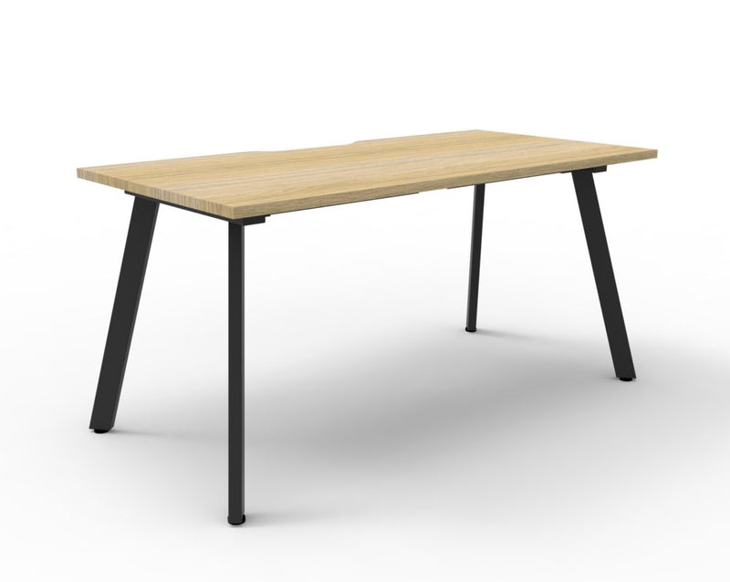 Rapidline Eternity Single Sided Workstation Natural Oak Black