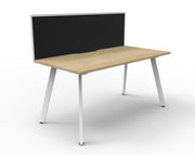 Rapidline Eternity Single Sided Workstation with Screens Natural Oak White