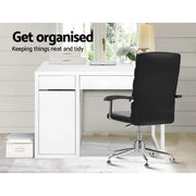 Artiss Metal Computer Office Desk With Storage Cabinets - White