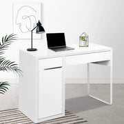 Artiss Metal Computer Office Desk With Storage Cabinets - White