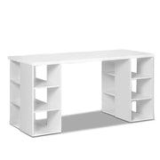 Artiss 3 Level Computer Study Desk with Storage & Bookshelf - White