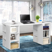 Artiss 3 Level Computer Study Desk with Storage & Bookshelf - White