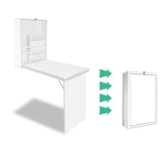 Artiss Foldable Study Computer Desk with Bookshelf - White