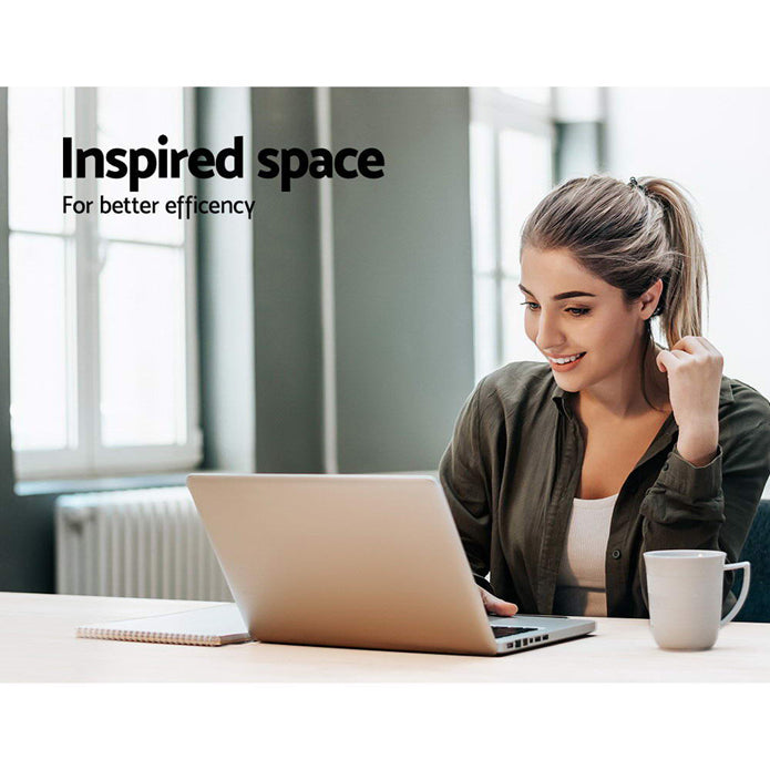 Artiss Foldable Study Computer Desk with Bookshelf - White