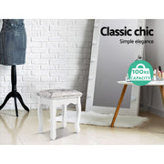 Artiss Dressing Stool Bedroom White Make Up Chair Living Room Fabric Furniture