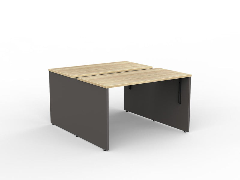 EkoSystem Shared 2-User Workspace 1200mmX600mm Natural Oak & Charcoal