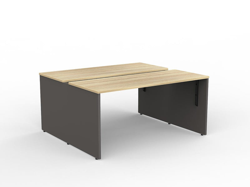 EkoSystem Shared 2-User Workspace 1500mmX600mm Natural Oak & Charcoal