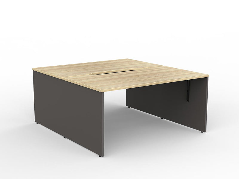 EkoSystem Shared 2-User Workspace 1500mmX800mm Natural Oak & Charcoal