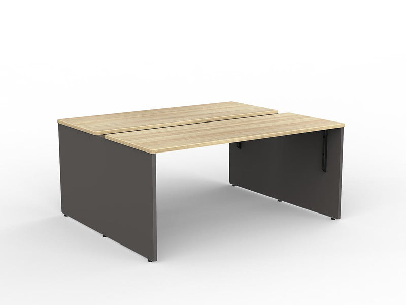 EkoSystem Shared 2-User Workspace 1600mmX600mm Natural Oak & Charcoal