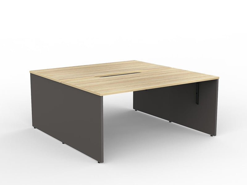 EkoSystem Shared 2-User Workspace 1600mmX800mm Natural Oak & Charcoal