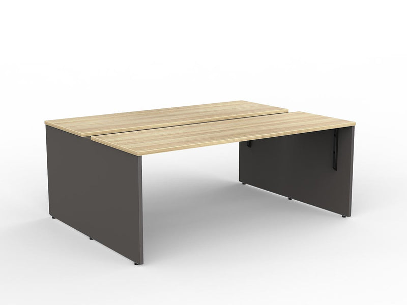 EkoSystem Shared 2-User Workspace 1800mmX600mm Natural Oak & Charcoal