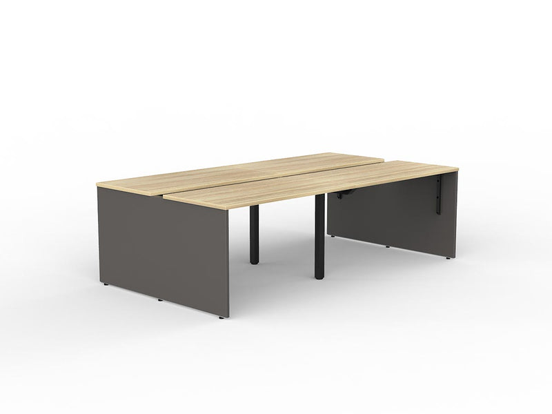 EkoSystem Shared 4-User Workspace 1200mmX600mm Natural Oak & Charcoal