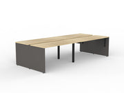 EkoSystem Shared 4-User Workspace 1500mmX600mm Natural Oak & Charcoal