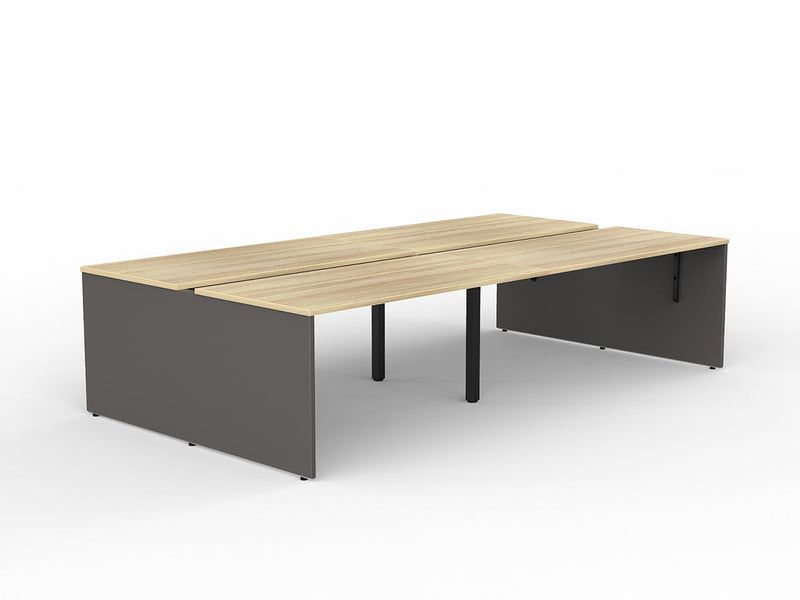 EkoSystem Shared 4-User Workspace 1500mmX750mm Natural Oak & Charcoal