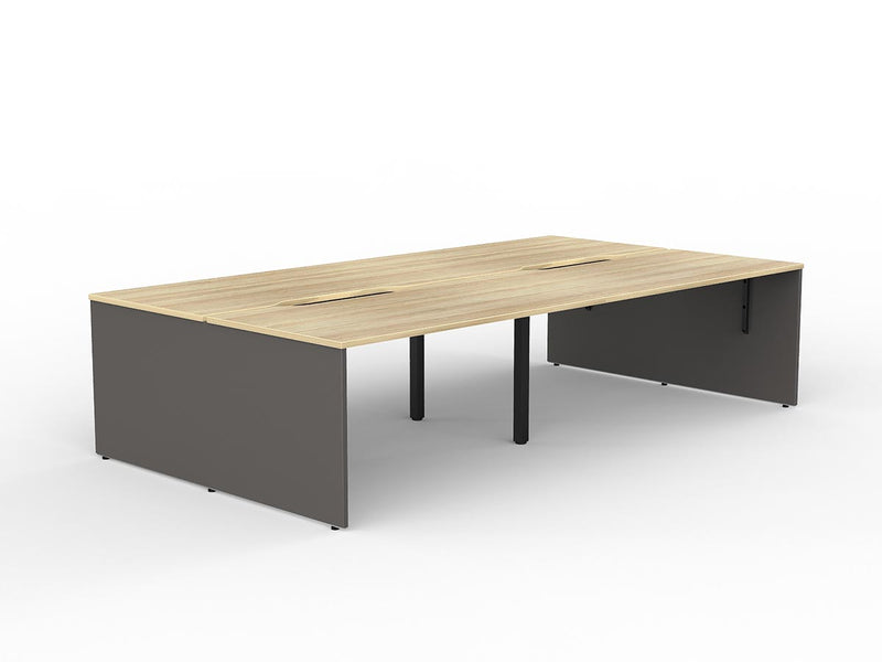 EkoSystem Shared 4-User Workspace 1500mmX800mm Natural Oak & Charcoal