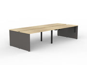 EkoSystem Shared 4-User Workspace 1600mmX600mm Natural Oak & Charcoal