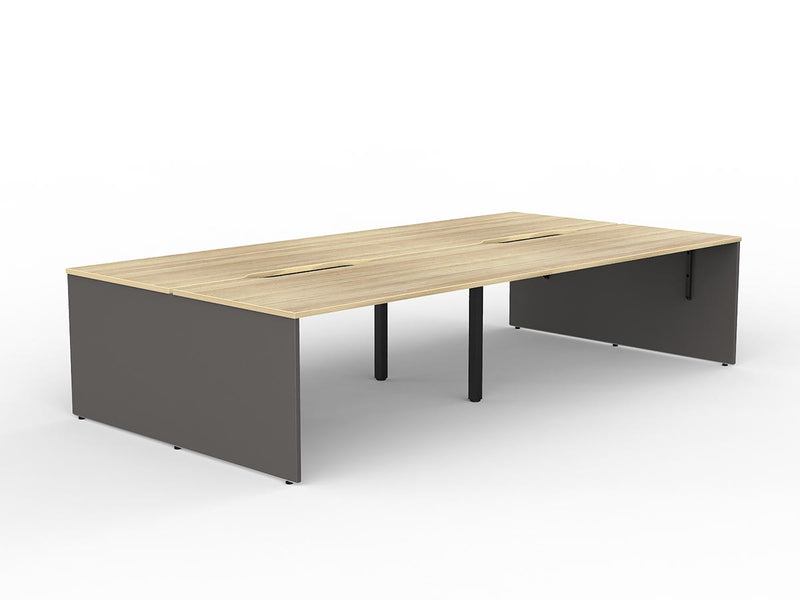 EkoSystem Shared 4-User Workspace 1600mmX800mm Natural Oak & Charcoal