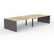 EkoSystem Shared 4-User Workspace 1800mmX600mm Natural Oak & Charcoal