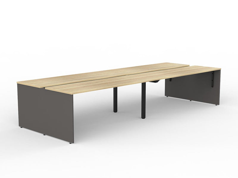 EkoSystem Shared 4-User Workspace 1800mmX600mm Natural Oak & Charcoal