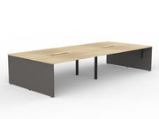 EkoSystem Shared 4-User Workspace 1800mmX800mm Natural Oak & Charcoal